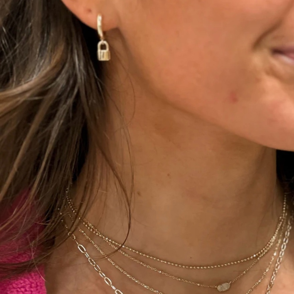 Kendra Scott Gold Jessi Locket Huggie Earrings - Picture 3 of 6